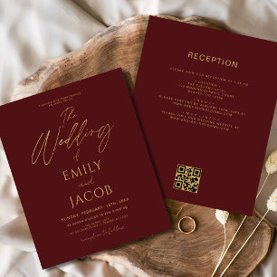 Das gesamte Budget in einem Burgund Gold Wedding Q