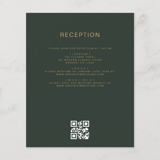 Das gesamte Budget in einem Green Gold Wedding QR  (Rückseite)