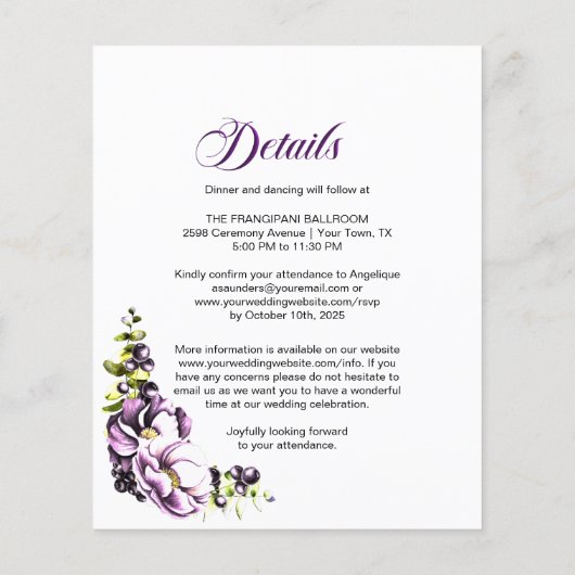 Das gesamte Budget in einem Lila Blumenzelt (Rückseite)