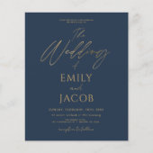 Das gesamte Budget in einem Navy Blue Gold Wedding (Vorderseite)