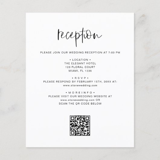 Das gesamte Budget in einem QR-Code Hochzeitscodie Flyer (Hinten)