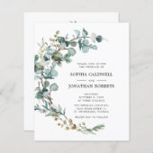 Das gesamte Budget in einer Eukalyptus-Hochzeitsfe (Vorne/Hinten)