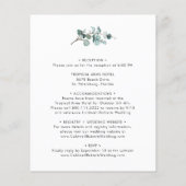 Das gesamte Budget in einer Eukalyptus-Hochzeitsfe (Rückseite)