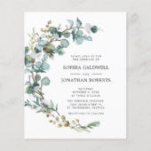 Das gesamte Budget in einer Eukalyptus-Hochzeitsfe (Vorderseite)