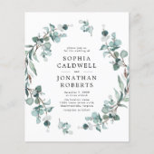 Das gesamte Budget in einer Eukalyptus-Hochzeitsfe (Vorderseite)