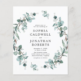 Das gesamte Budget in einer Eukalyptus-Hochzeitsfe