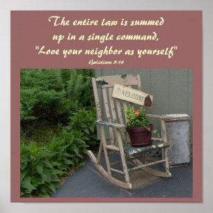 Das gesamte Gesetz wird in einem… Bibel-Zitat Poster