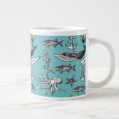 Das gesamte Meeresmuster Jumbo-Tasse (Rechts)