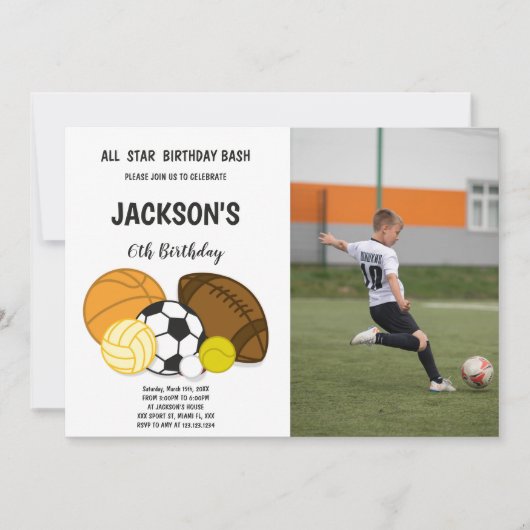Das gesamte Star Birthday Bash Sport Invitations F Einladung (Vorderseite)