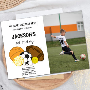 Das gesamte Star Birthday Bash Sport Invitations F Einladung