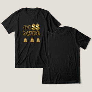 DAS GESCHÄFT, BOSS-MODUS HERREN SCHWARZ KURZARM  Tri-Blend SHIRT