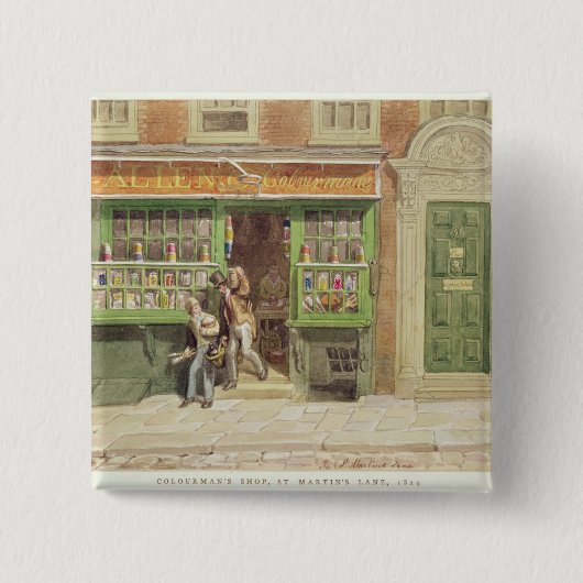 Das Geschäft des Colourmans, St Martin Weg, 1829 Button (Vorderseite)