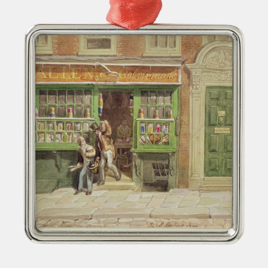Das Geschäft des Colourmans, St Martin Weg, 1829 Silbernes Ornament (Vorne)