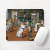 Das Geschäft des Friseurs mit Affen und Katzen Mousepad (Mit Mouse)