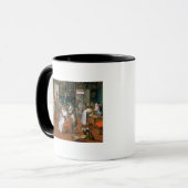 Das Geschäft des Friseurs mit Affen und Katzen Tasse (Vorderseite Links)