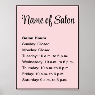 Das Geschäft ist pink und schwarz Poster