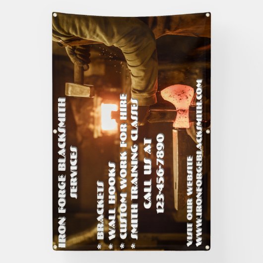 Das Geschäft mit Blacksmith-Schmiede individualisi Banner (Vertikal)