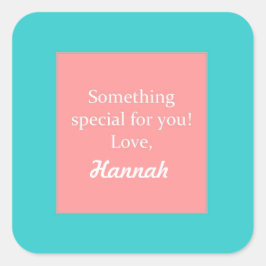 Das Geschenk-Aufkleber der aquamarine und Quadratischer Aufkleber