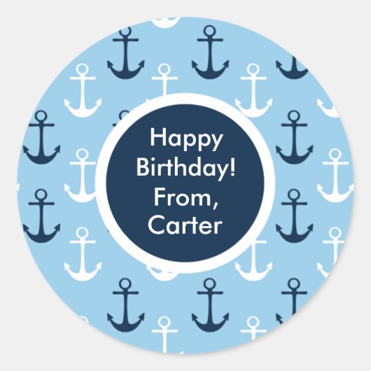 Das Geschenk-Aufkleber der blauer Runder Aufkleber (Vorderseite)