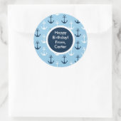 Das Geschenk-Aufkleber der blauer Runder Aufkleber (Tasche)