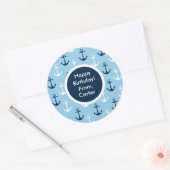 Das Geschenk-Aufkleber der blauer Runder Aufkleber (Umschlag)