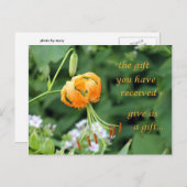 Das Geschenk, das Sie erhalten haben Postkarte (Vorne/Hinten)