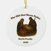 Das Geschenk, das Weihnachten nie verblasst Keramik Ornament (Vorne)