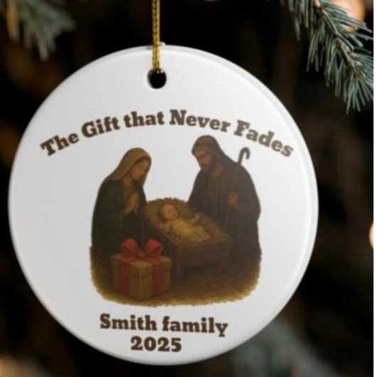 Das Geschenk, das Weihnachten nie verblasst Keramik Ornament