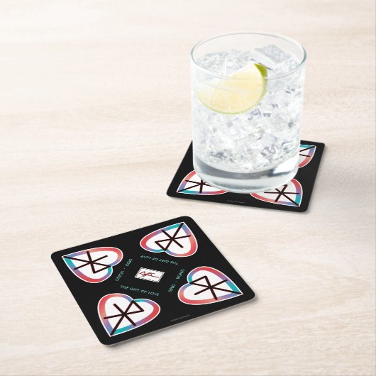 Das Geschenk der Liebe Bindrune Rechteckiger Pappuntersetzer (Vor Ort)