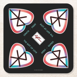 Das Geschenk der Liebe Bindrune Rechteckiger Pappuntersetzer