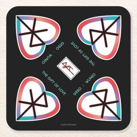 Das Geschenk der Liebe Bindrune Rechteckiger Pappuntersetzer (Vorderseite)
