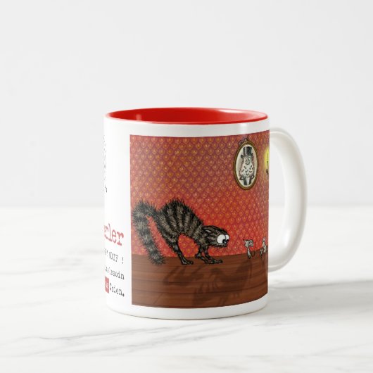 Das Geschenk der Zungen. Le ziehen DES langues. an Zweifarbige Tasse (VorderseiteRechts)