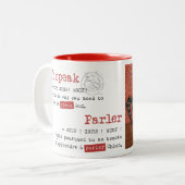 Das Geschenk der Zungen. Le ziehen DES langues. an Zweifarbige Tasse (Vorderseite Links)