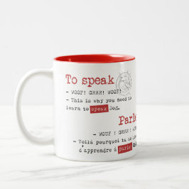 Das Geschenk der Zungen. Le ziehen DES langues. an Zweifarbige Tasse