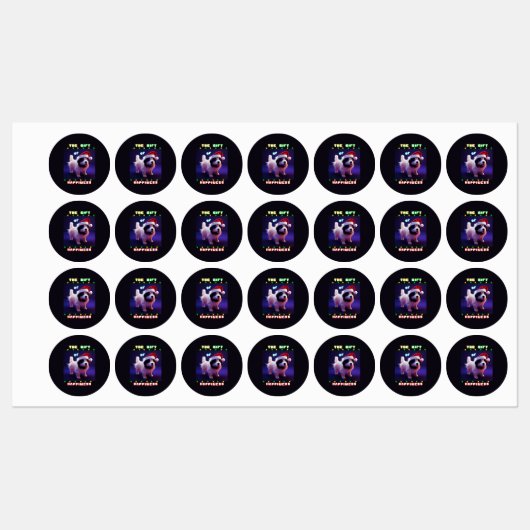 Das Geschenk des Glücks Welpe 25. Dezember Weihnac Etiketten (Blatt)