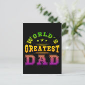 Das Geschenk des größten Vaters zum Vater der Welt Postkarte (Stehend Vorderseite)