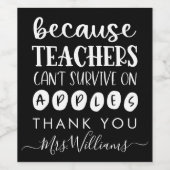 Das Geschenk des lustigen Lehrers kann nicht auf Ä Weinetikett (Einzelnes Label)