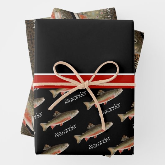 Das Geschenk des modernen Schwarzen und Rosten Fis Geschenkpapier Set (Beispiel)