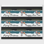 Das Geschenk des Weihnachtsmanns an das Schneemann Geschenkpapier (Flach)