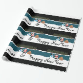 Das Geschenk des Weihnachtsmanns an das Schneemann Geschenkpapier (Ungerollt)