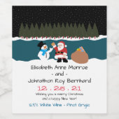 Das Geschenk des Weihnachtsmanns an das Weinetiket Weinetikett (Einzelnes Label)
