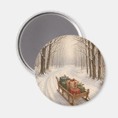 Das Geschenk des Winterwaldes Magnet (Vorderseite/Rückseite)
