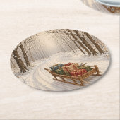 Das Geschenk des Winterwaldes Runder Pappuntersetzer (Angewinkelt)