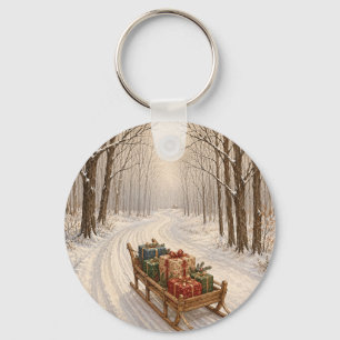 Das Geschenk des Winterwaldes Schlüsselanhänger