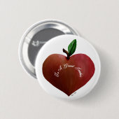 Das Geschenk-Knopf Herz-Apple-Lehrers Button (Vorne & Hinten)