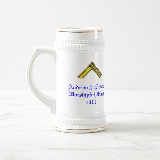 Das Geschenk Stein des Worshipful Meisters Bierglas (Links)