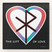 Das Geschenk von Liebe Bindrune Glass Untersetzer (Vorderseite)