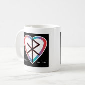 Das Geschenk von Liebe Bindrune Kaffee Tasse (Vorderseite Links)