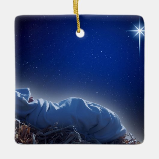 Das Geschenk von Weihnachten Keramikornament (Vorderseite)