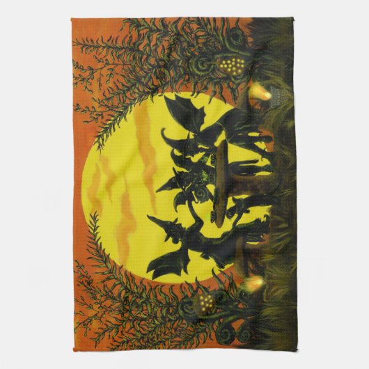 Das Geschirrtuch der Halloween-Hexefee (Vertikal)